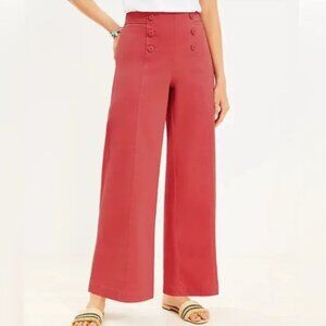 NWT LOFT Wide Leg Sailor Pants in Twill - Size 8